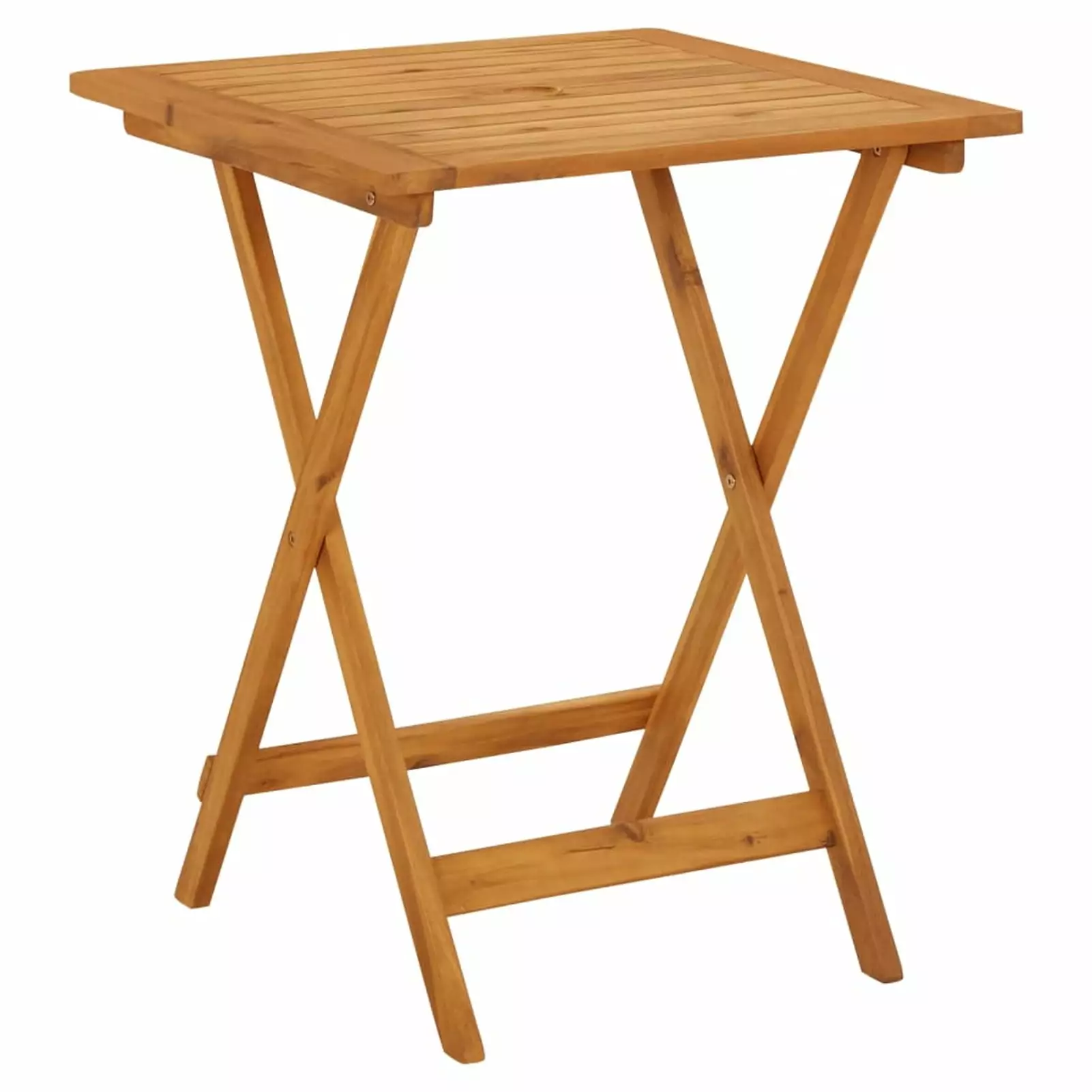 Walmeck Folding Patio Table 23.6x23.6x29.5 Inches Solid Acacia Wood Outdoor Table