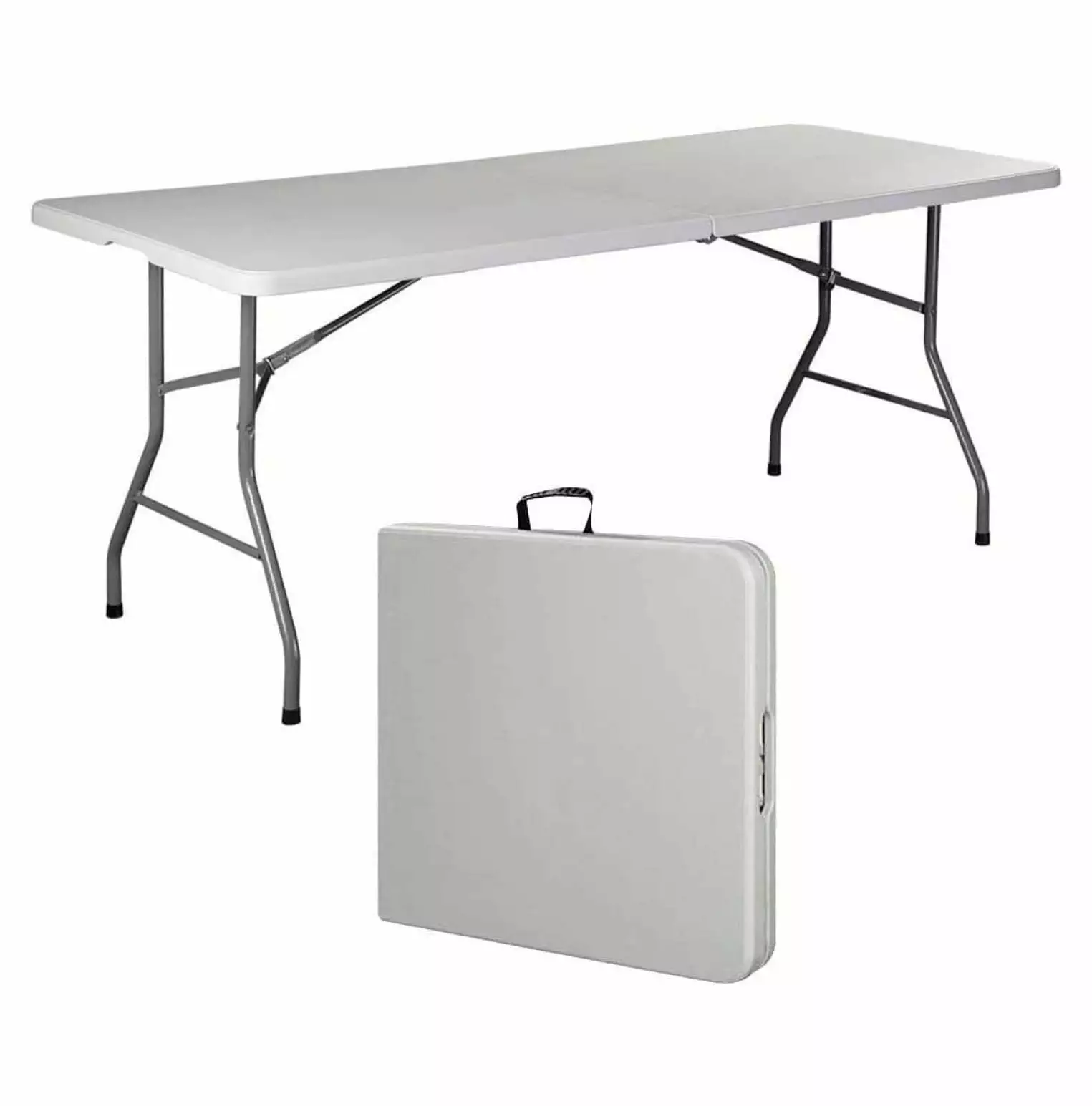 YgIRTID 6 Foot Folding Table Portable Plastic Indoor Outdoor Picnic Party Dining