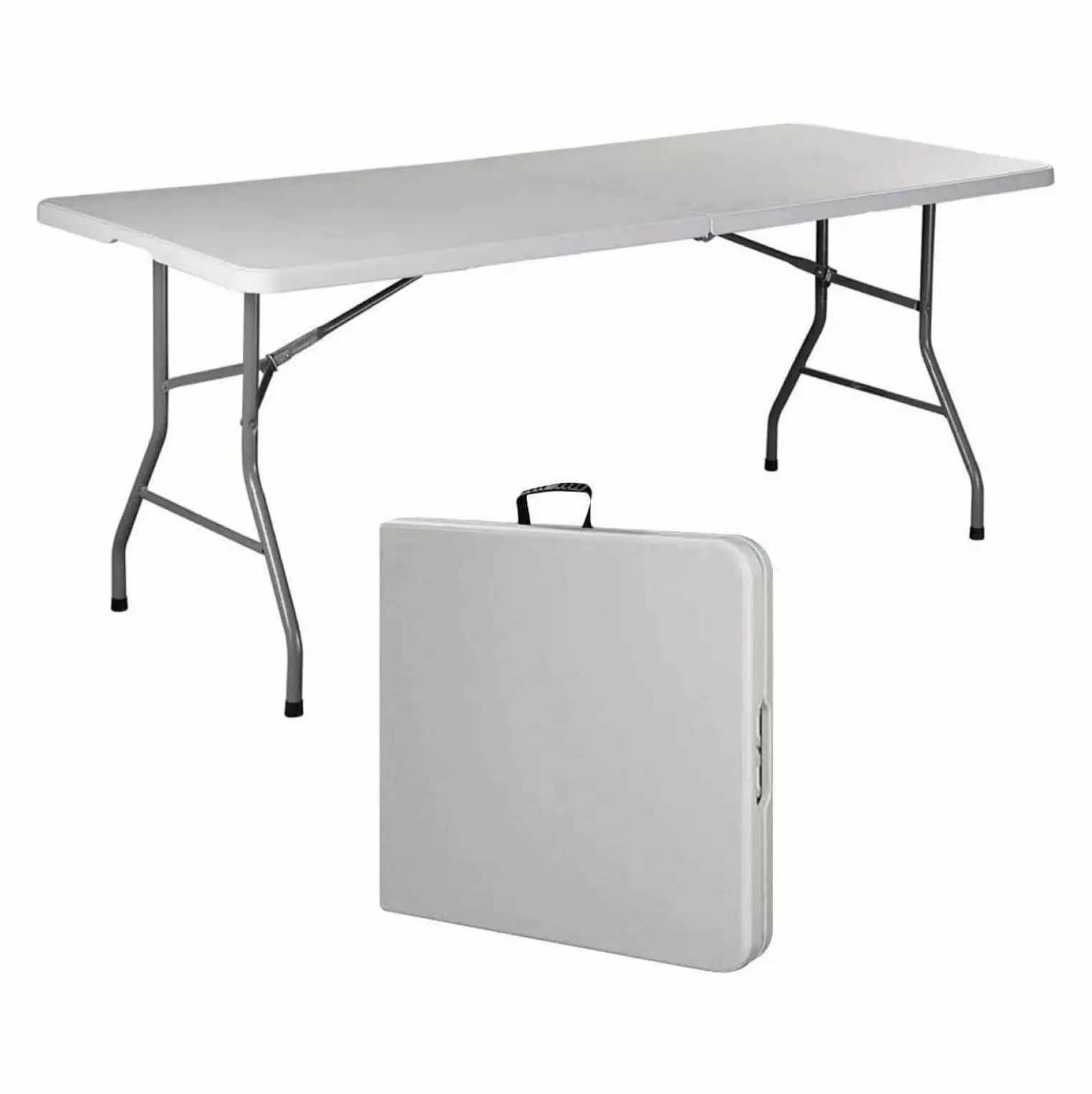 Zazesaby 6 Foot Folding Table Portable Plastic Indoor Outdoor Picnic Party Dining