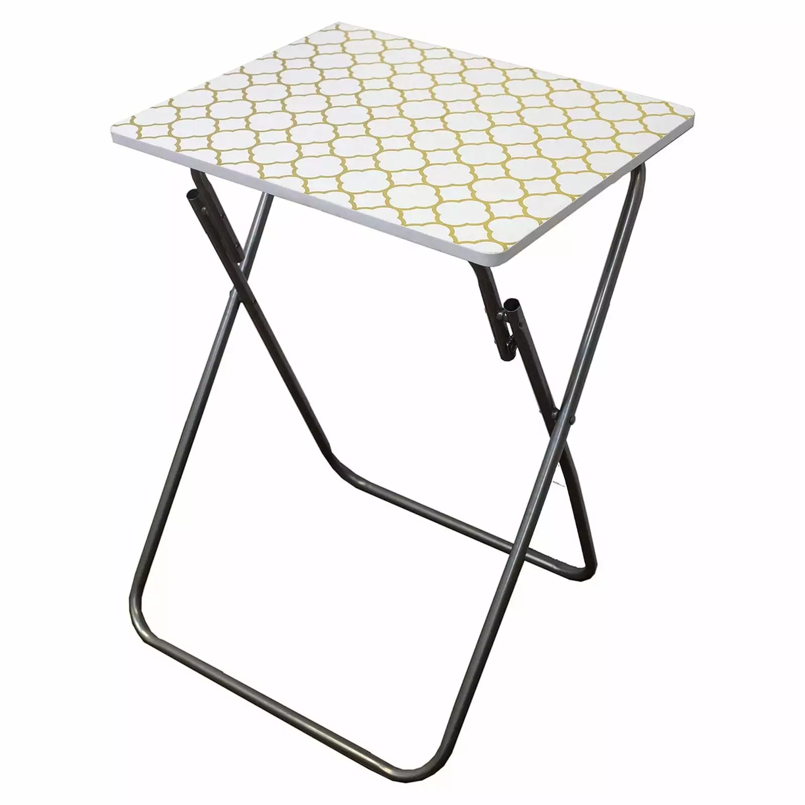 ZGBY Multi-Purpose Folding Table Metallic Lattice Gold 15x19x25.5 Inches ZGBY Home Products