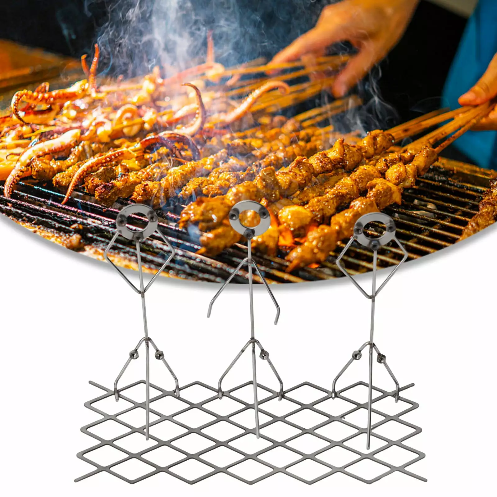Stainless Steel Hot Dog Sausage Stand Holder BBQ Rack YIQH