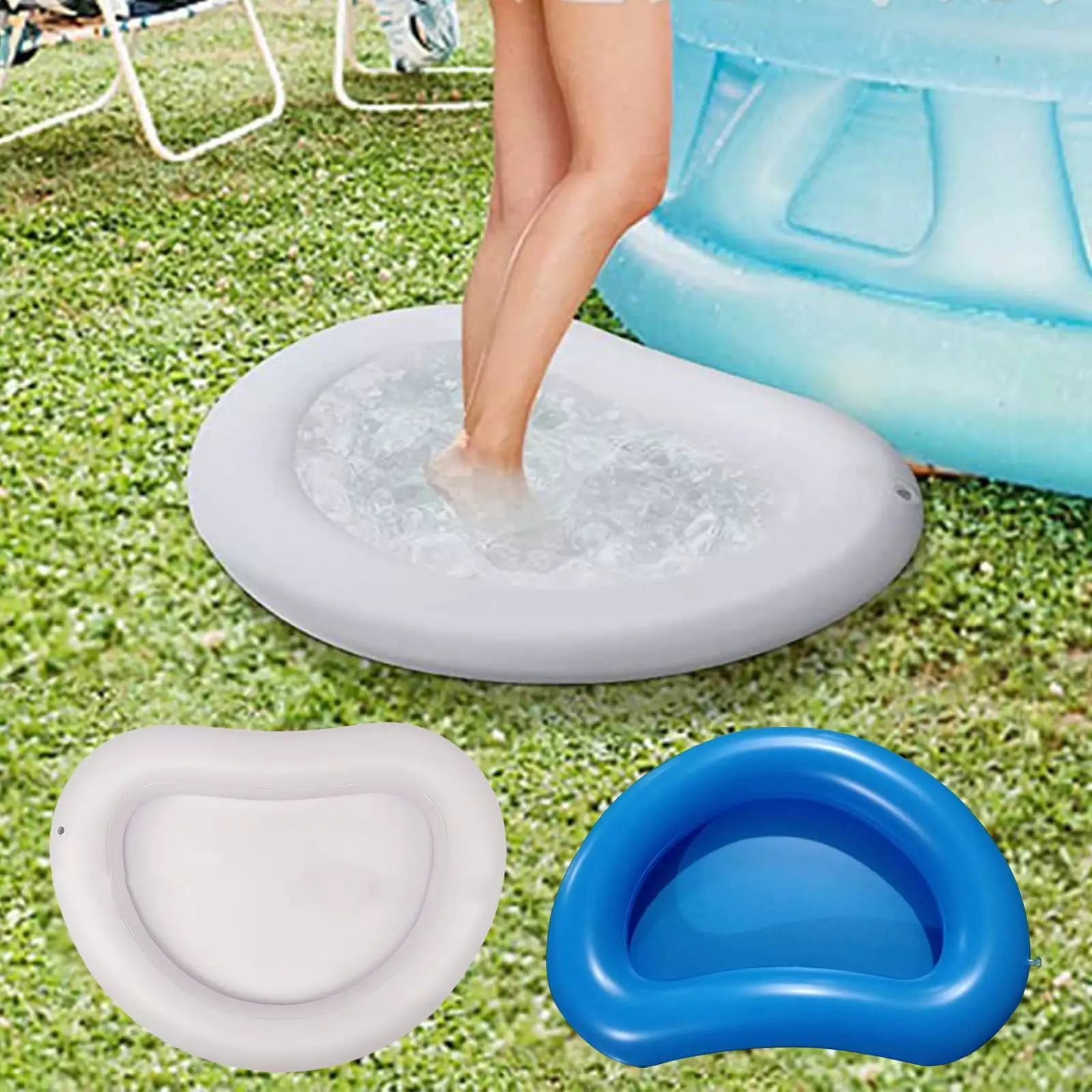 Jacenvly Inflatable Foot Wash Basin Portable Spa Footbath Home Use