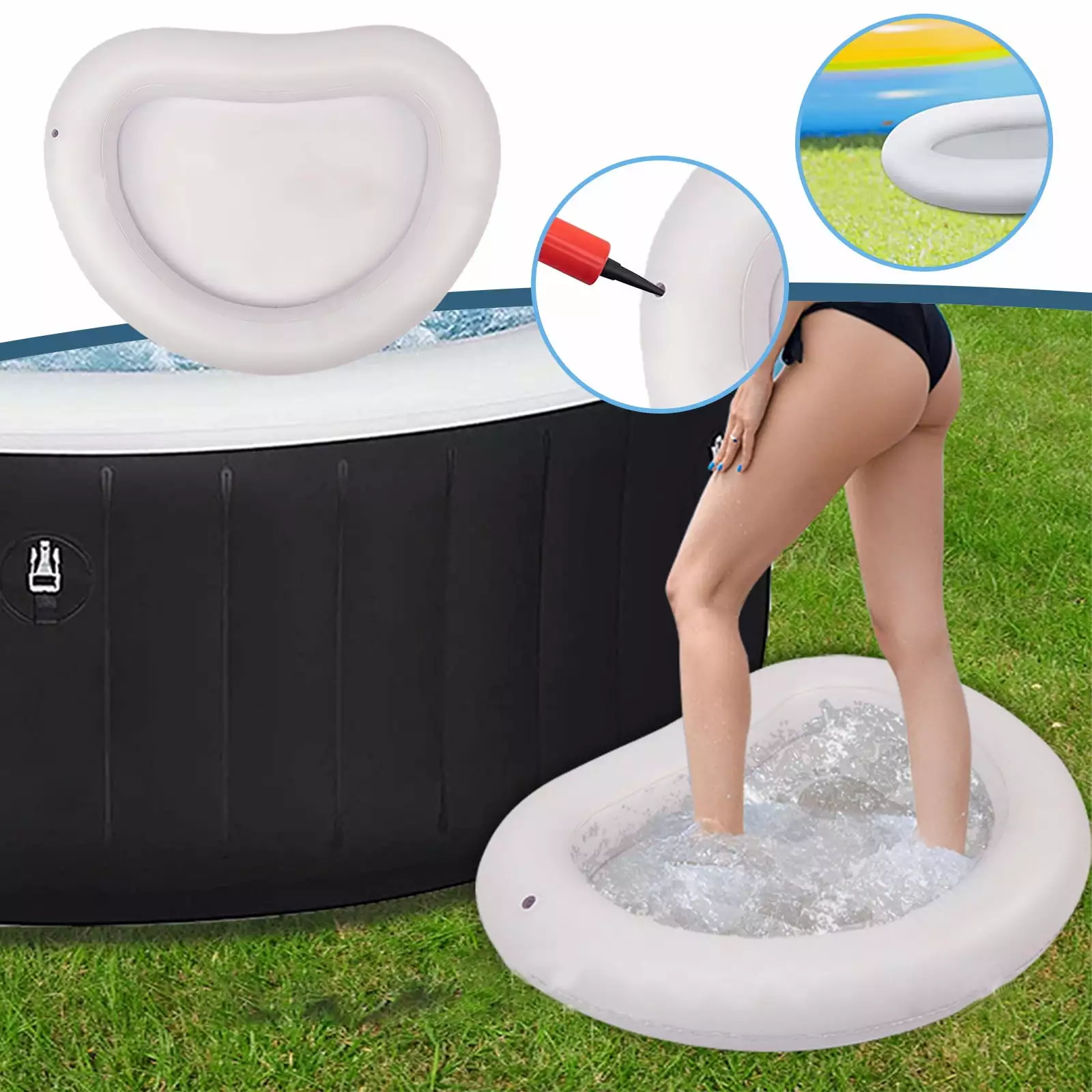 MEUDQU Portable Inflatable Foot Wash Basin Home and Office Use