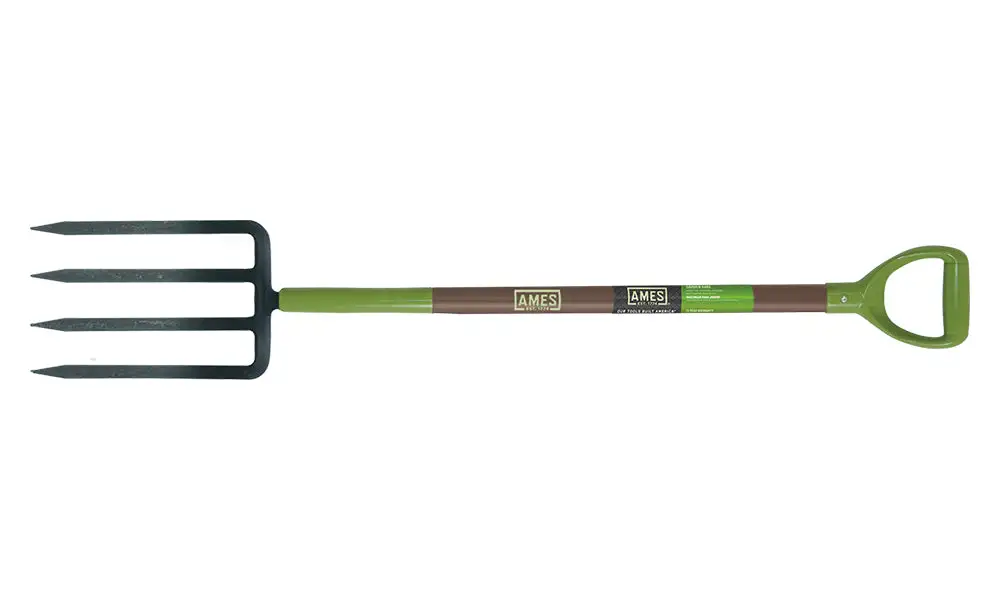 Ames 2826400 4-Tine Forged Spading Fork Fiberglass Handle Heavy Duty Gardening