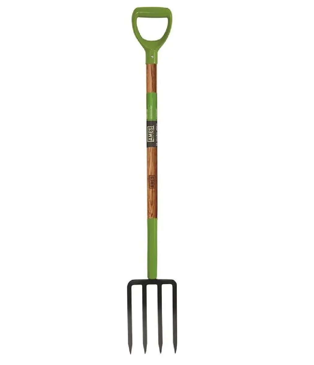 Ames 2826200 Wood Spading Fork 4-Tine Heavy Duty Garden Digging Tool