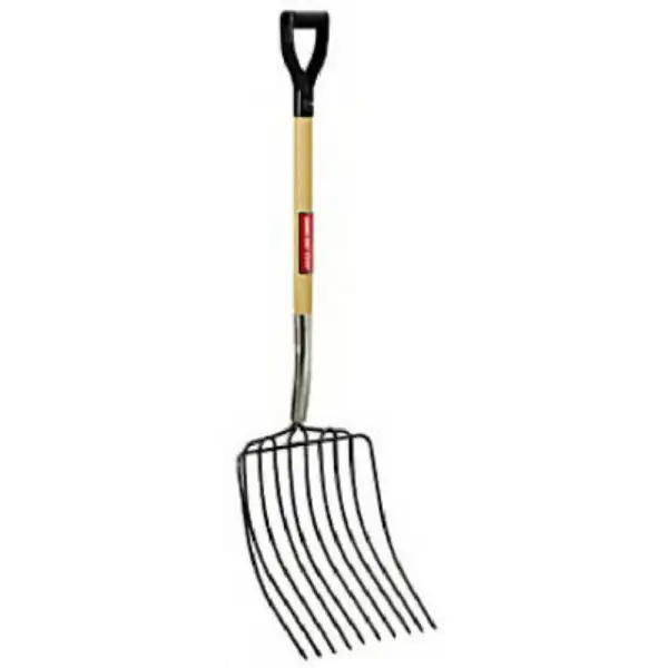 True Temper Ensilage Fork D-Grip Handle 10-Tine Heavy Duty Hay Fork Farm Tool