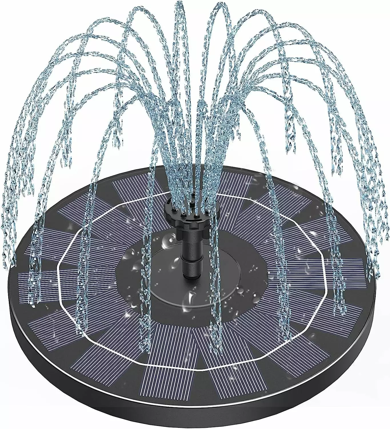 AISITIN Solar Fountain Pump 2023 Upgrade 6 Nozzles Bird Bath Garden Ponds 2