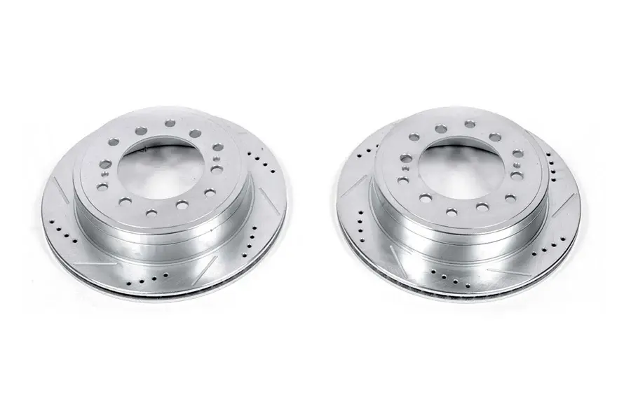 2010-2024 Toyota 4Runner Power Stop Evolution Drilled and Slotted Rotors, Rear