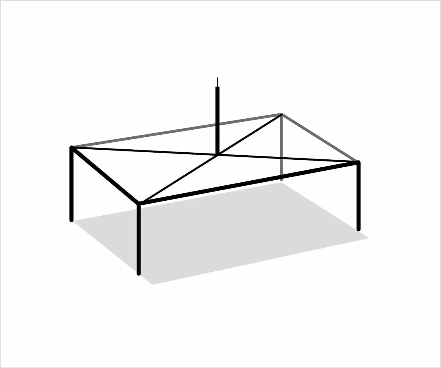 TentandTable 10x20 ft High Peak Outdoor Party Canopy Tent Frame Only White Waterproof