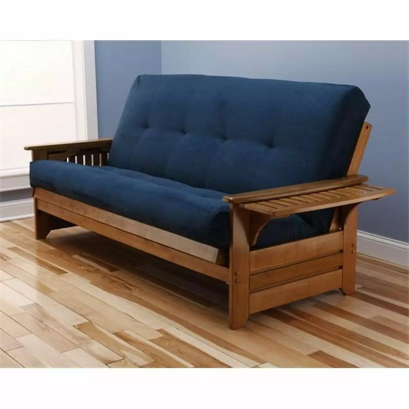 Phoenix Frame Suede Navy Mattress Blue - Comfortable and Durable Futons Templeton