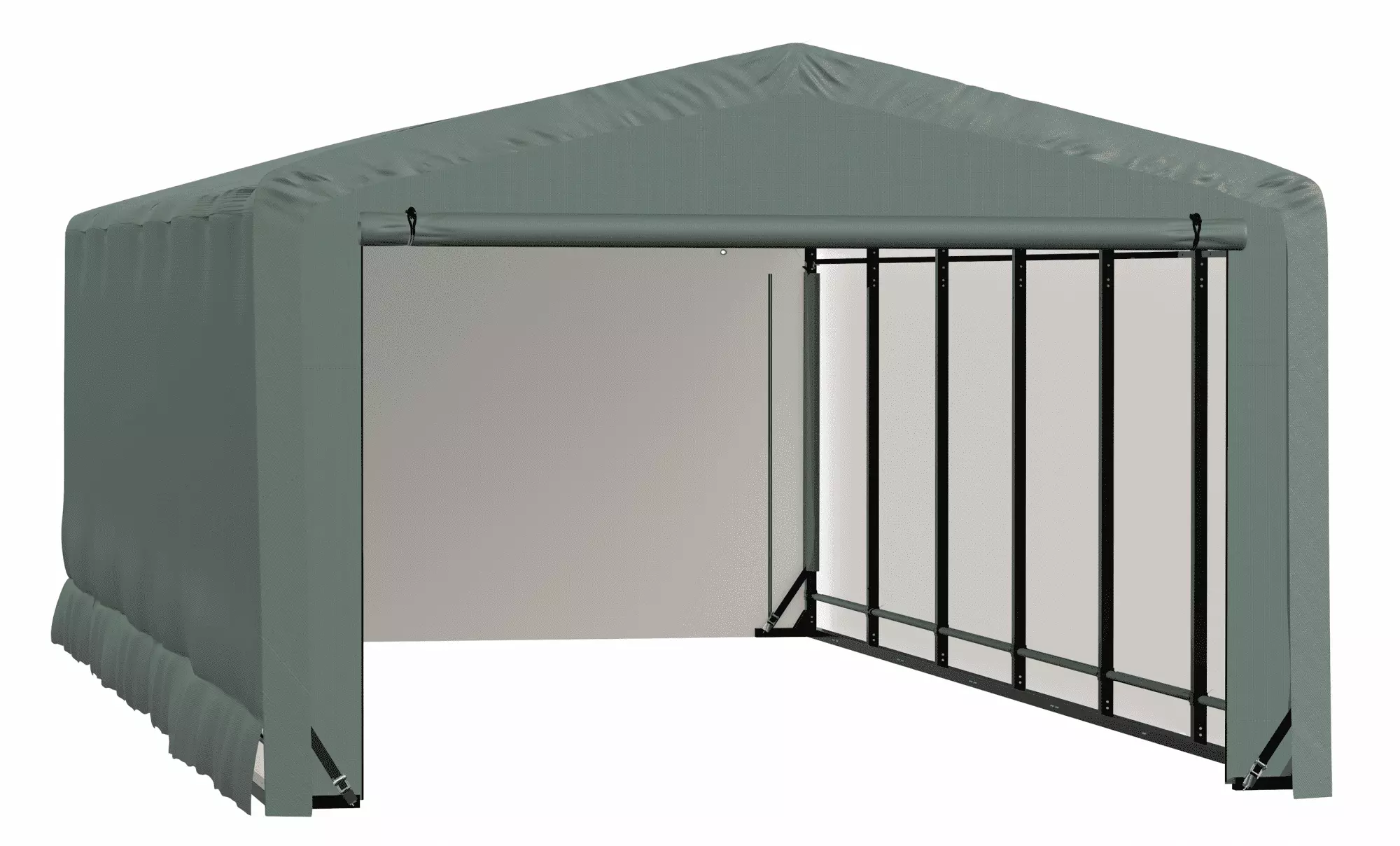 ShelterTube Wind and Snow-Load Rated Garage 12x23x8 Green Heavy-Duty Protection ShelterLogic