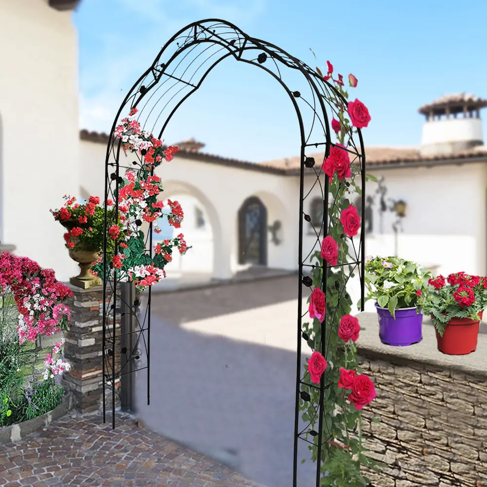 Adjustable Tomato Metal Garden Arch Assemble Effortlessly 8 Styles Garden Arbor Trellis Climbing Plants Support Rose Arch
