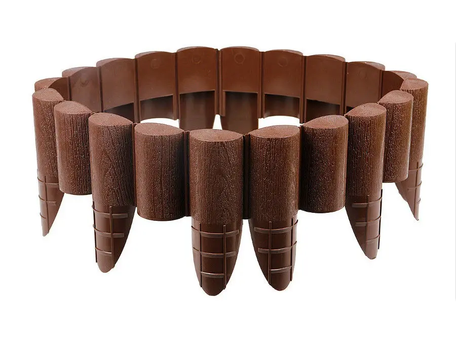 Cellfast Eco Espresso Garden Lawn Edging Border Palisade Plastic Wood Structure