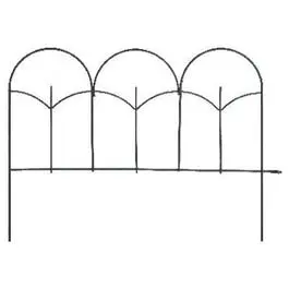 Black Round-Top Garden Fence 14 x18-Inch Outdoor Decorative Border Various