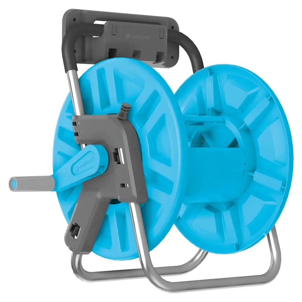 Cellfast ALUPLUS Garden Hose Stand Wall Mount Rubber Handle Corrosion Resistant User-friendly Transport Fits 45m 1/2' Hose