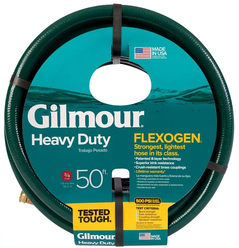 Gilmour 1034050 Garden Hose, 50 ft L, Tpr, Green