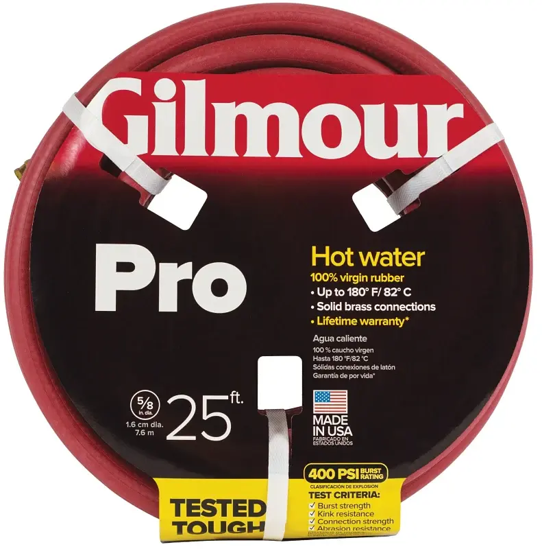 Gilmour 18-58025 Garden Hose, 25 ft L, Rubber, Cherry