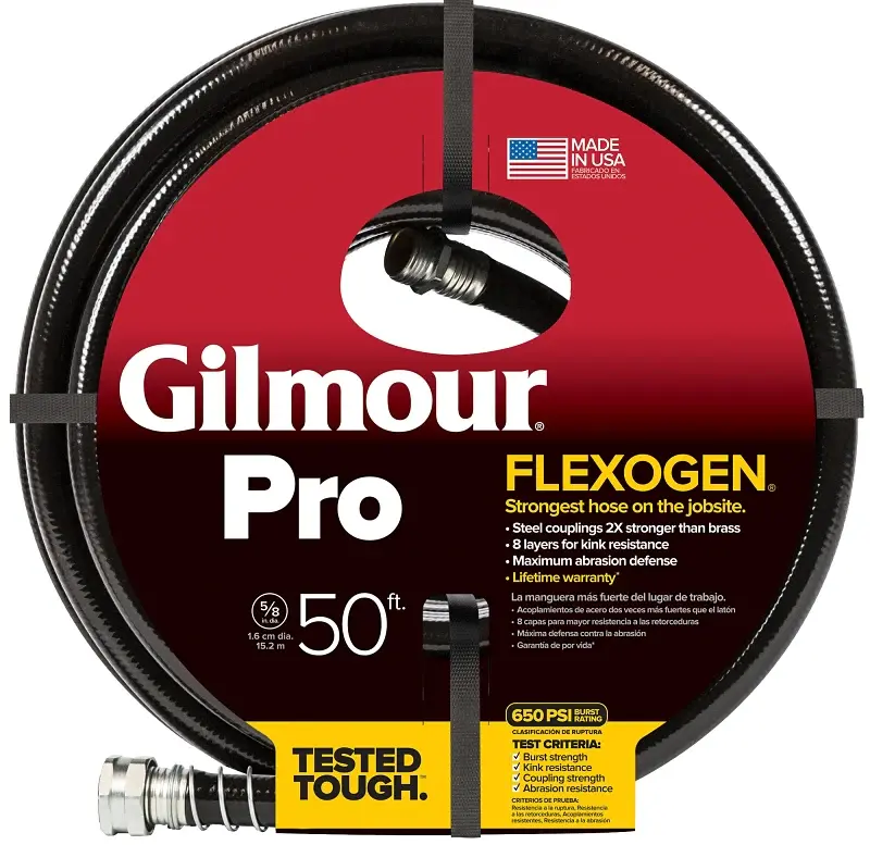 Gilmour 865801-1001 Garden Hose, 50 ft L, Charcoal