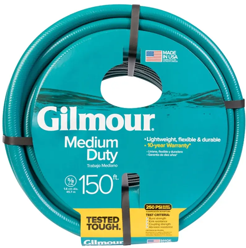 Gilmour Mfg 816051-1010 Medium-Duty Garden Hose, 150 ft L, Vinyl, Olive
