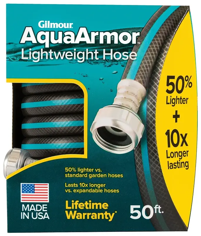 Gilmour Mfg 869501-1001 Lightweight Garden Hose, 50 ft L, Plastic, Charcoal