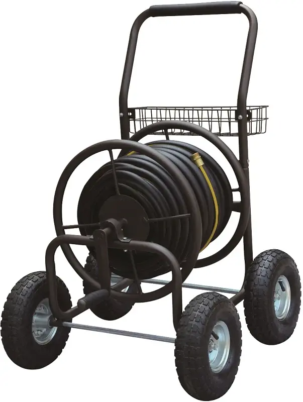 Landscapers Specify TC4719A Hose Reel Cart, 250 ft L Hose, Manual Crank Winding, Steel