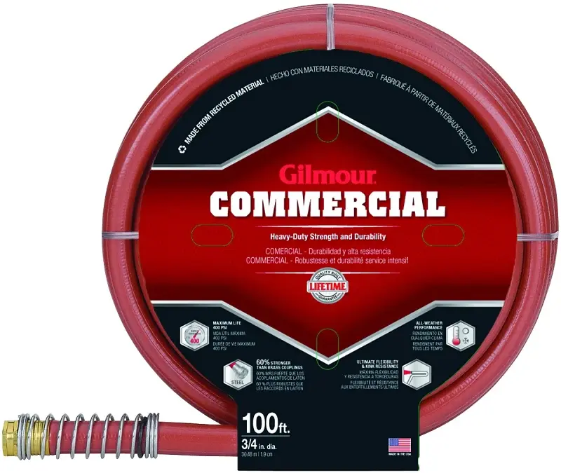 Oscillating Lawn Gilmour 841001-1001 Robust Garden Hose, 3/4 , 100 ft L, Red
