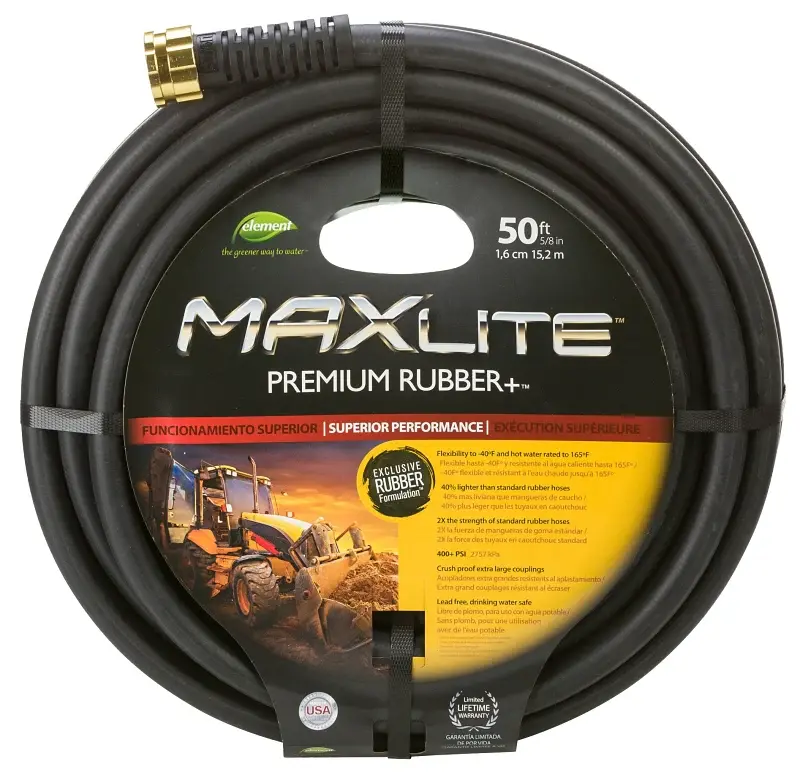 Swan SGC58050 Garden Hose, 50 ft L, Rubberized, Black