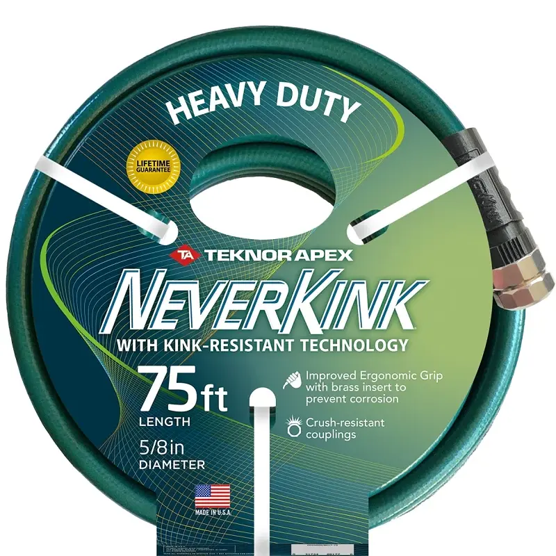 Neverkink 8615-75 Industrial-strength Garden Hose, 75 ft L, Green