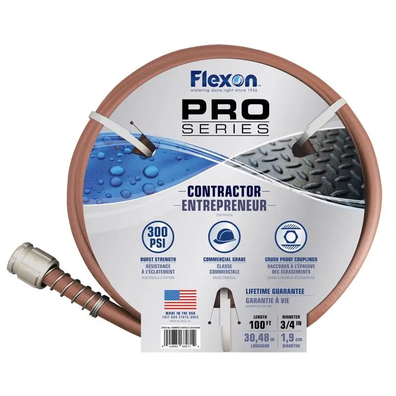 Flexon Pro Series 3/4 . D X 100 ft. L Heavy Duty Contractor Grade Garden Hose