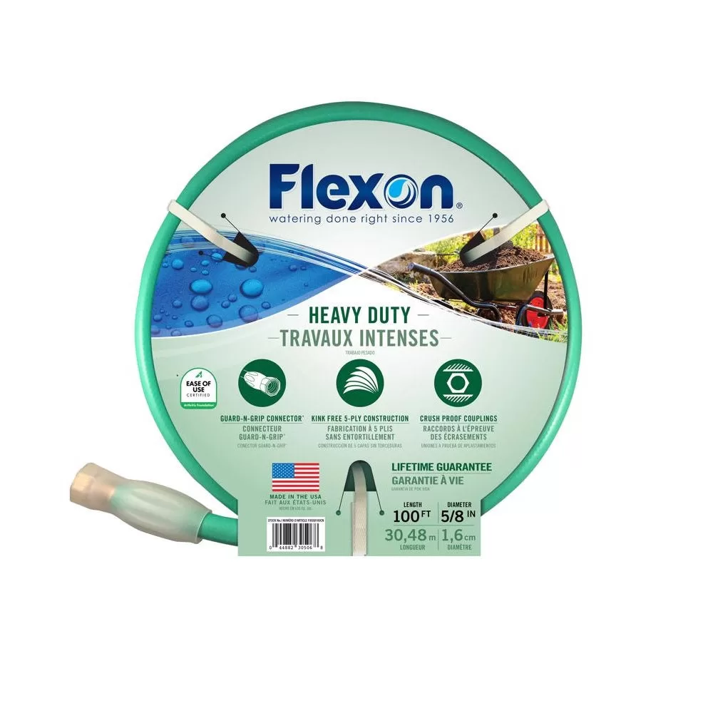 Flexon FXG58100ACE 5/8 Inch x 100 Feet Heavy Duty Garden Hose
