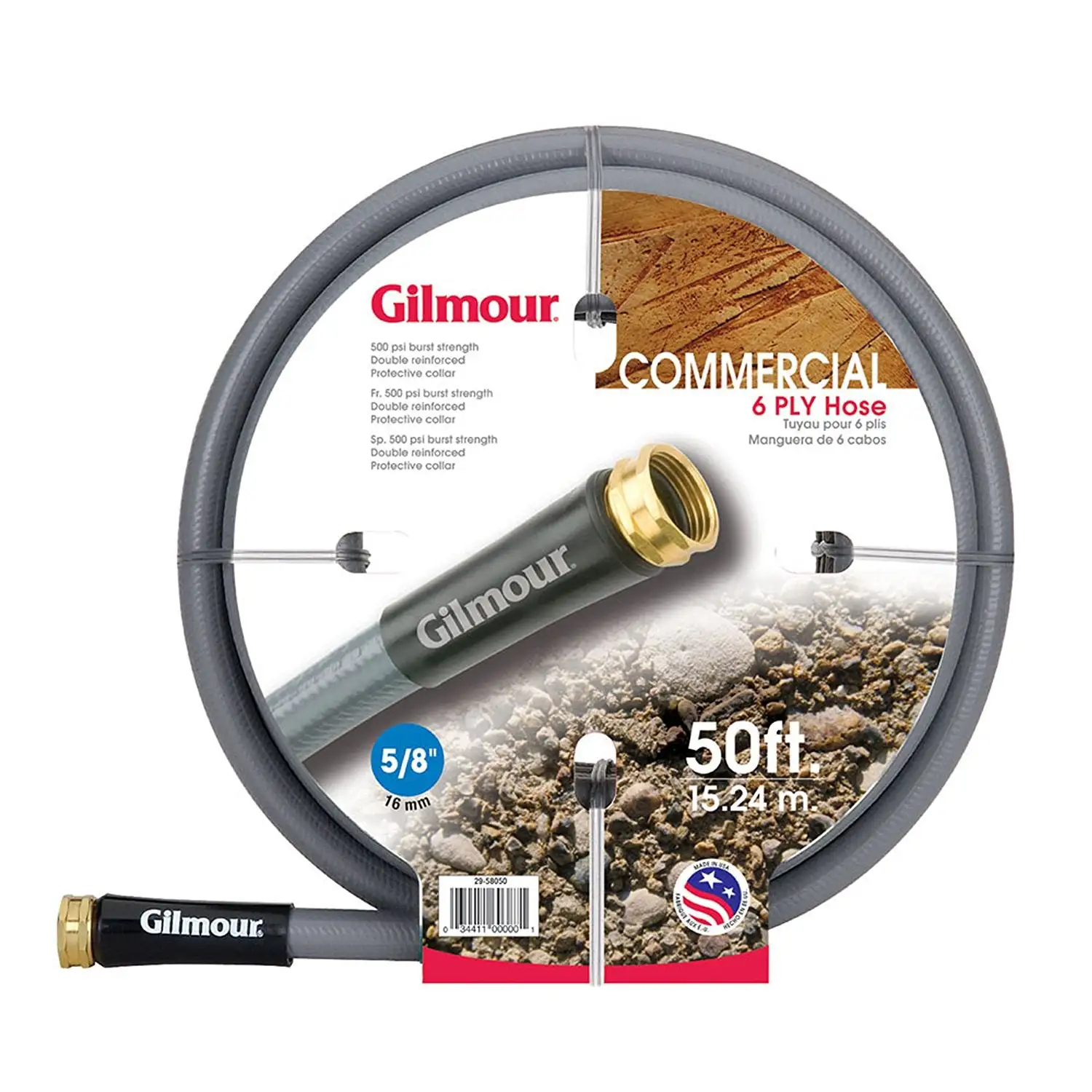Gilmour AquaArmor Lightweight Garden Hose 100 Ft Plastic Durable Water Hose
