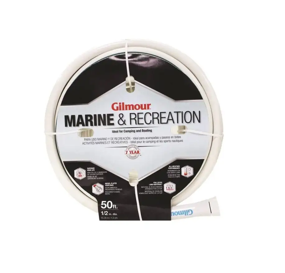 Gilmour Heavy-Duty 50 Ft 1/2 Inch White Garden Hose Durable Watering