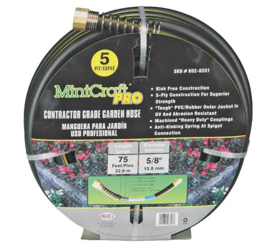 Landscapers Select GH-585093L Garden Hose Black Yellow 75 Feet Long