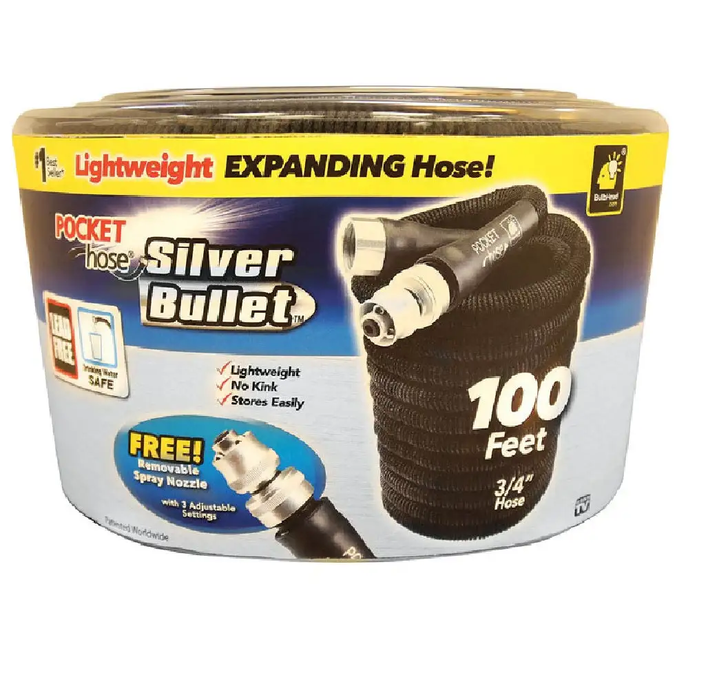 Pocket Hose 13490-6 As Seen On TV Expanding Garden Hose Black 100 Feet Long