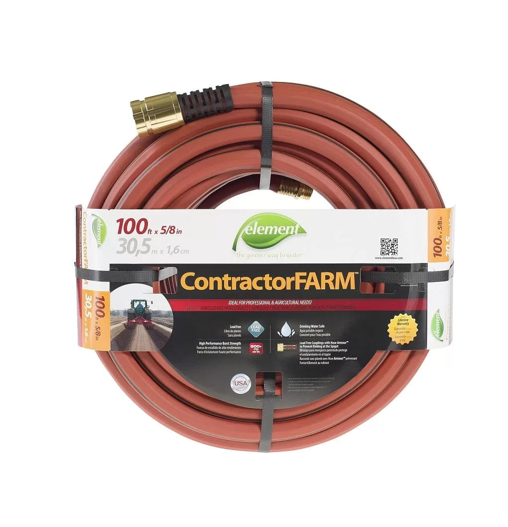 Swan CELCF58100 100 Ft Element ContractorFARM Water Hose Heavy Duty