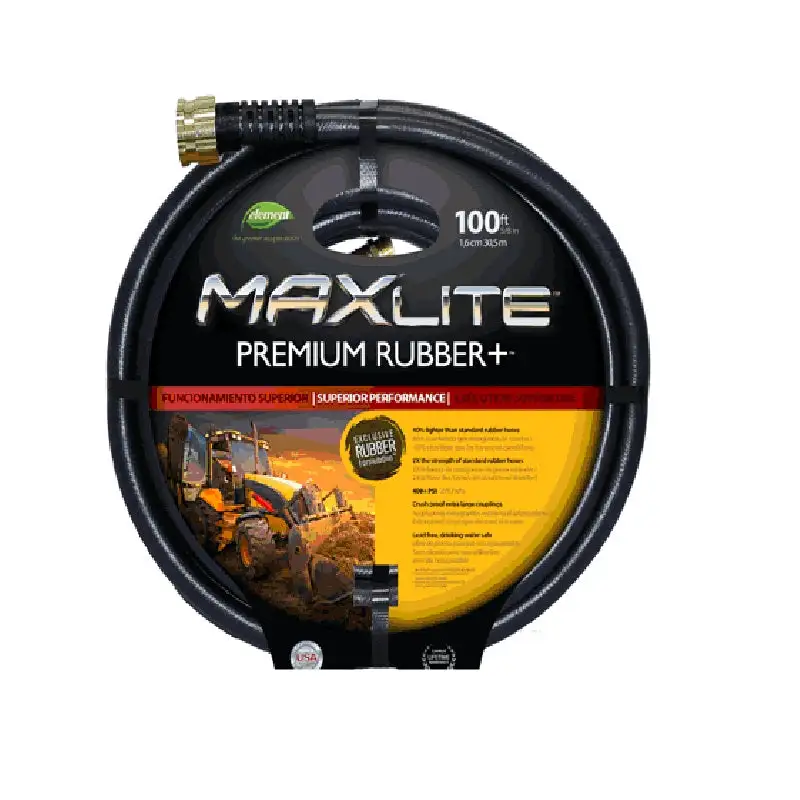Swan SGC58100 Maxlite Premium Rubber Hose 100 Feet Black Heavy Duty Garden Hose