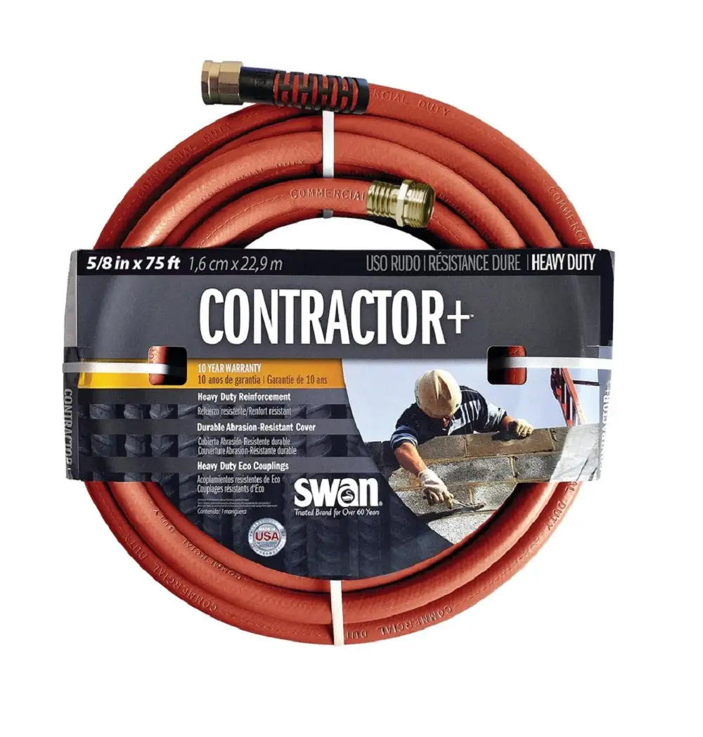 Swan SNCG58075 Contractor Plus Heavy Duty Garden Water Hose 75 Feet 5/8 Inch