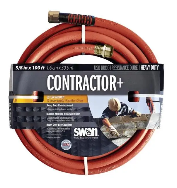 Swan SNCG58100 Contractor Garden Hose 100 Feet 5/8 Inch Durable Water Hose