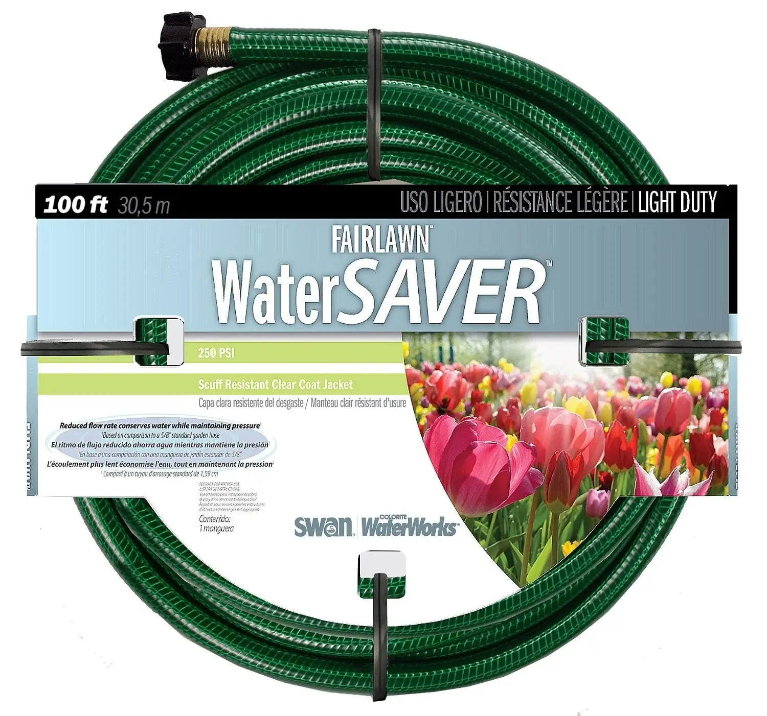 Swan SNFA12100 Fairlawn Water Saver Garden Hose 100 Feet 1/2 Inch Eco Friendly