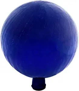 Achla Designs 12 Inch Glass Gazing Globe Sphere Crackle Blue Finish
