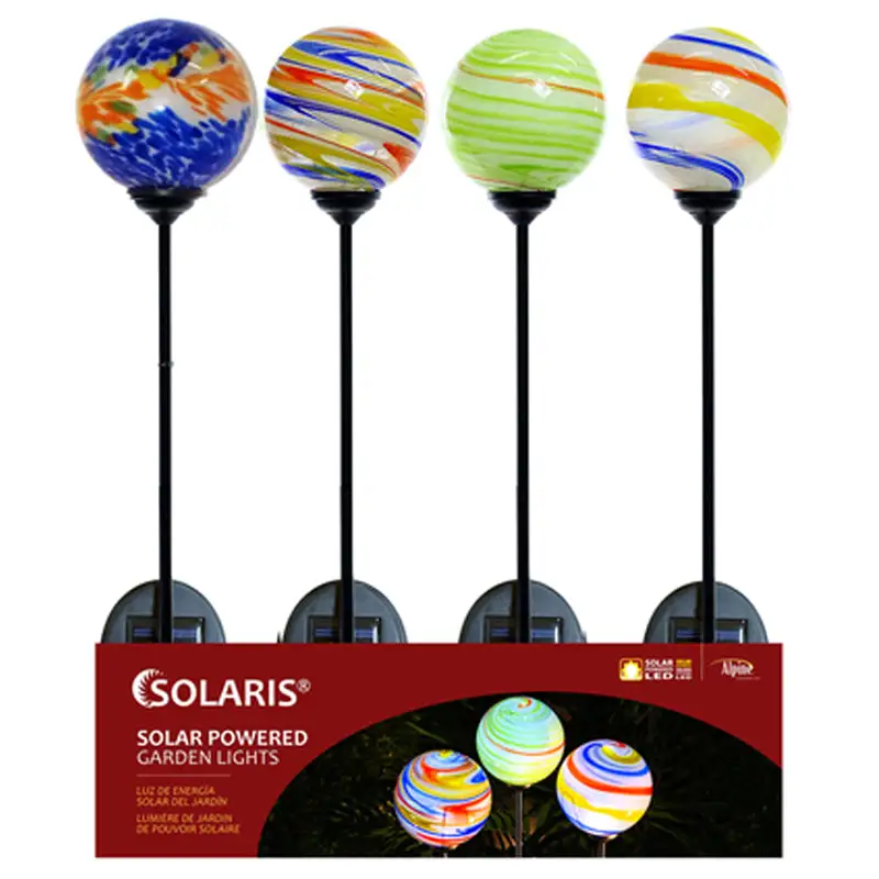 Alpine Glass Metal Assorted 31 Inch Outdoor Garden Stake Pack 16