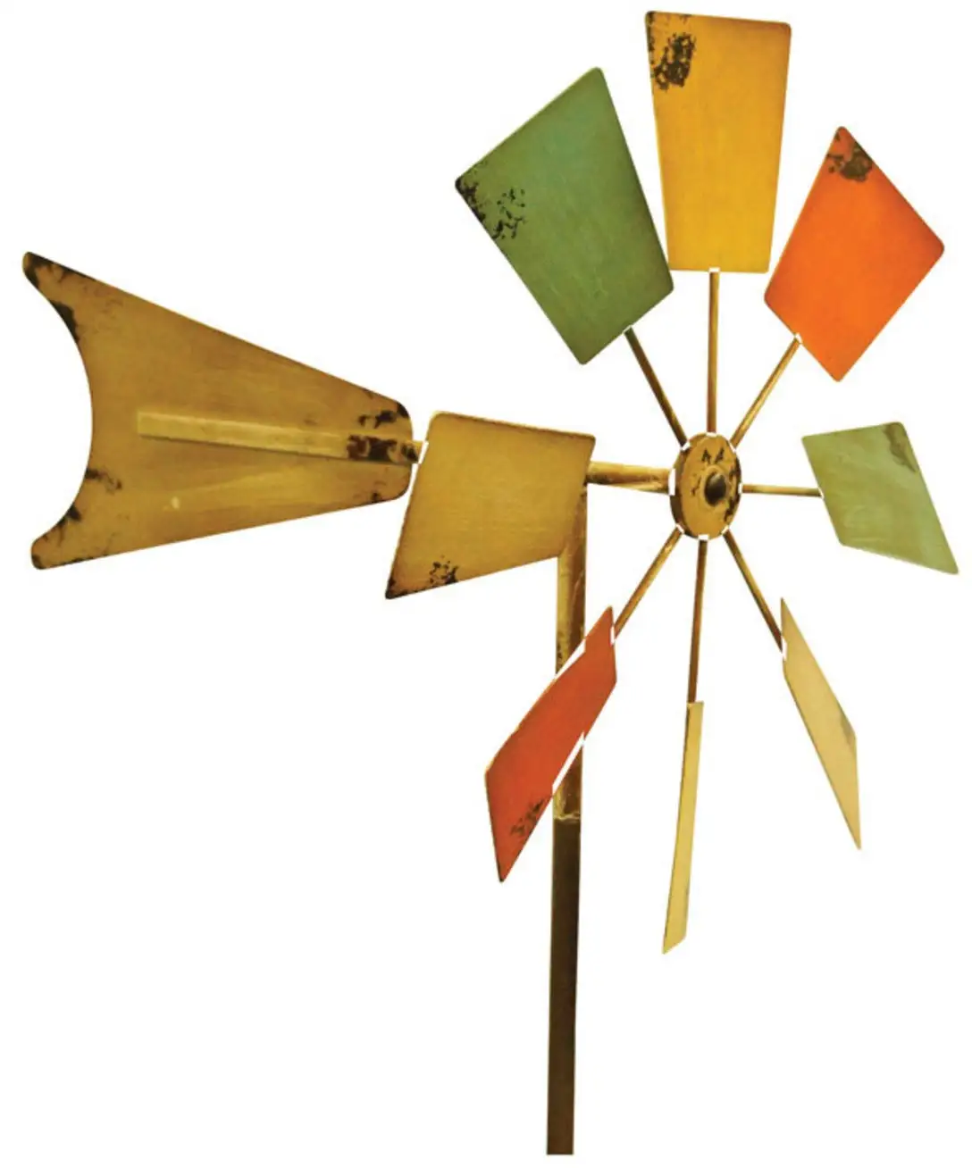 Alpine KIY102MC Metal Windmill Decorative Garden Stake Multi-Color Outdoor Decor