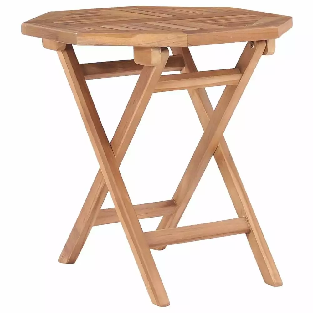 vidaXL Folding Garden Table 17.7x17.7x17.7 Inches Solid Teak Wood