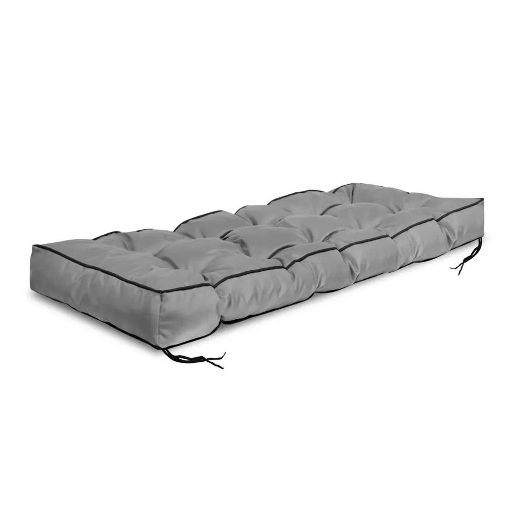 KingGarden Garden Cushion 120x40 cm High Side Pallet Bench Waterproof Pewter