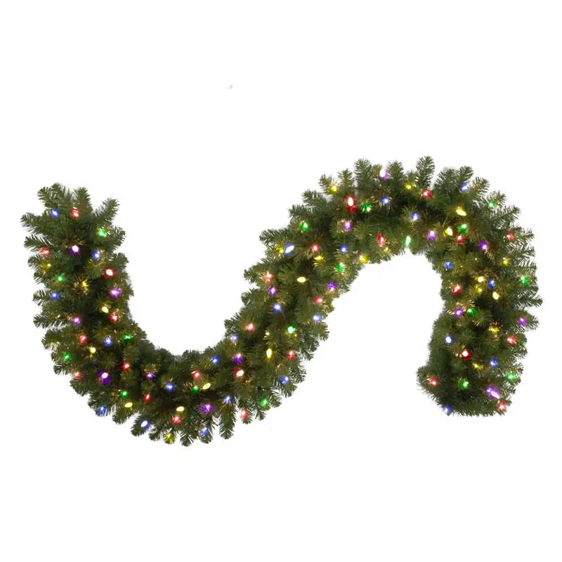 Celebrations 9 ft L Incandescent Prelit Multi Mixed Pine Christmas Garland Pack 4