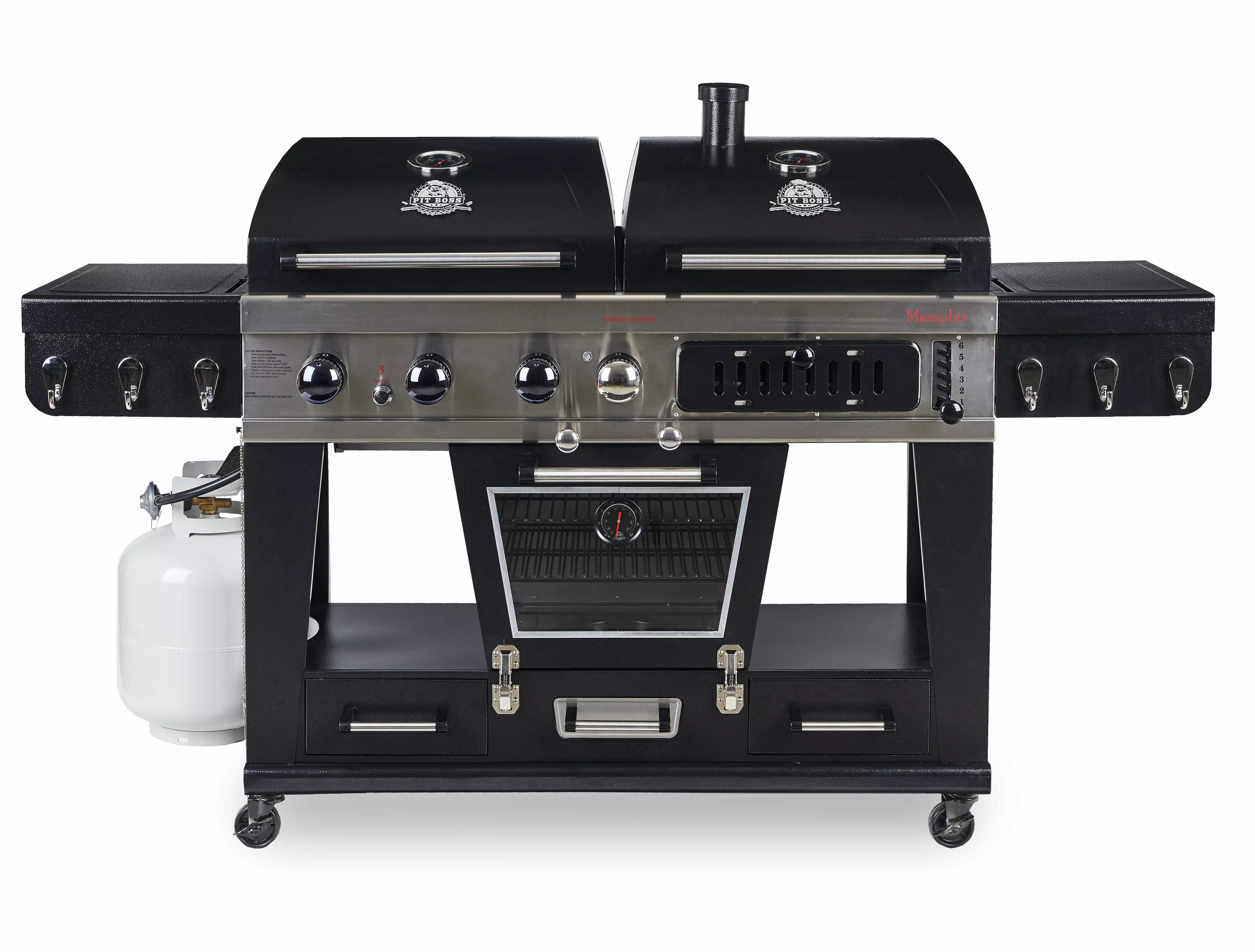 Pit Boss Memphis Supreme Gas and Charcoal Combo Grill Electric Smoker Outdoor Cooking