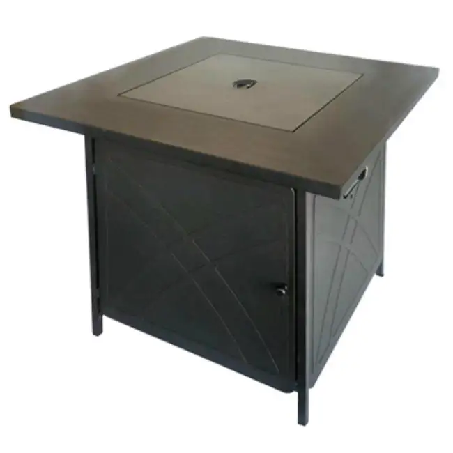 Four Seasons Courtyard Gas Square Steel Fire Pit 28 Inch SRGF11634 Outdoor Patio Heater