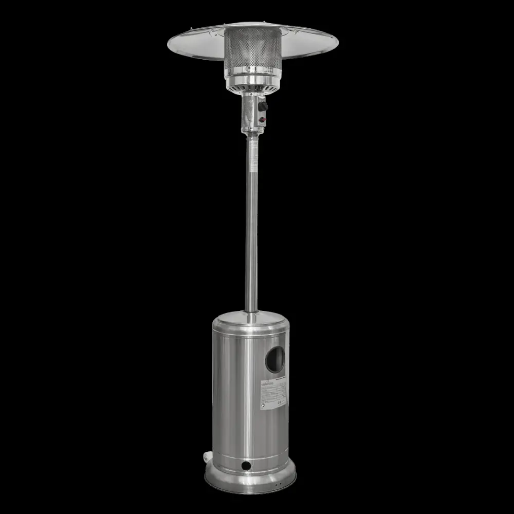 Dellonda 13kW Stain-proof Steel Commercial Gas Outdoor Garden Patio Heater, Wheels - DG2