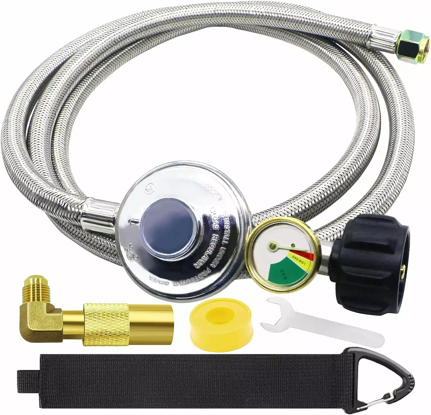 Upgrade 6 FT Braided Propane Regulator and Hose Gauge Blackstone Weber