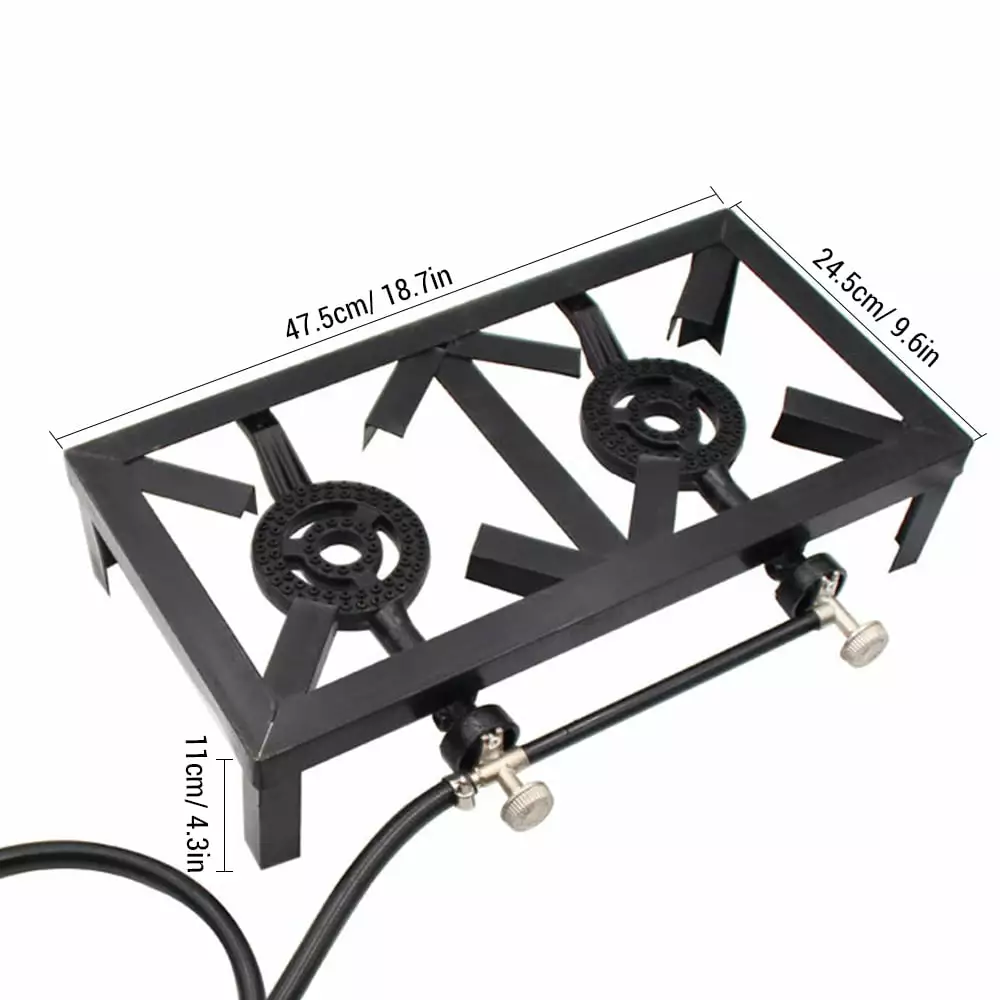 Nebublu Propane Gas Double Cast Iron Stove Patio and Camping BBQ